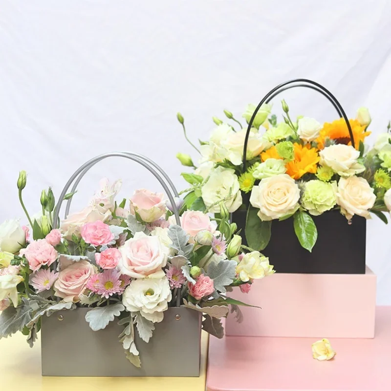 Florist Supply Buckets - 1 Stück Blumen-Papierboxen, Eimer, PVC, Floristengeschenk,