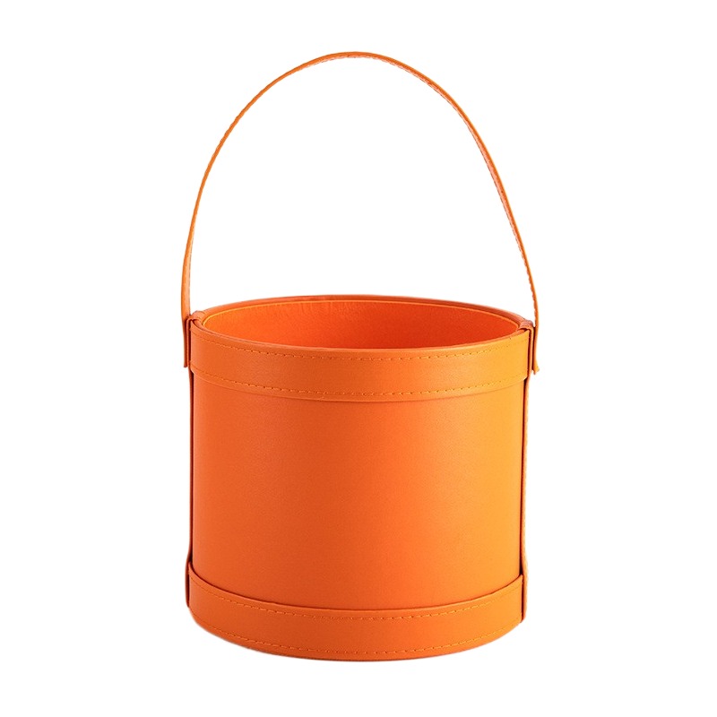 Tragbare Runde Leder-Geschenkb – Florist Supply Buckets Bewertung und Preis